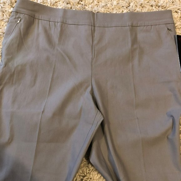 NWT Rekucci Curvy Women Modern Plus Size Pant w/Tummy Control Panel Silver Sz 22 - Picture 4 of 7